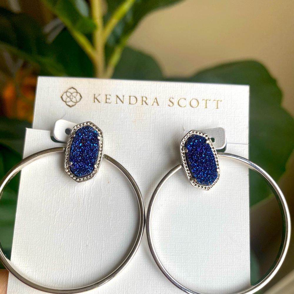 Kendra Scott Custom Blue Druzy Hoops